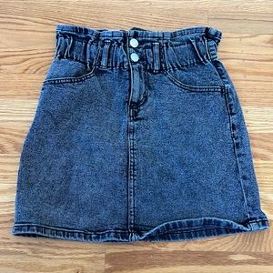 Vylette Paper Bag Denim Skirt